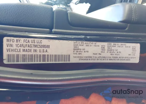 2021 Jeep Grand Cherokee Laredo E 4X4 from USA, damaged, VIN 1C4RJFAG7MC509588